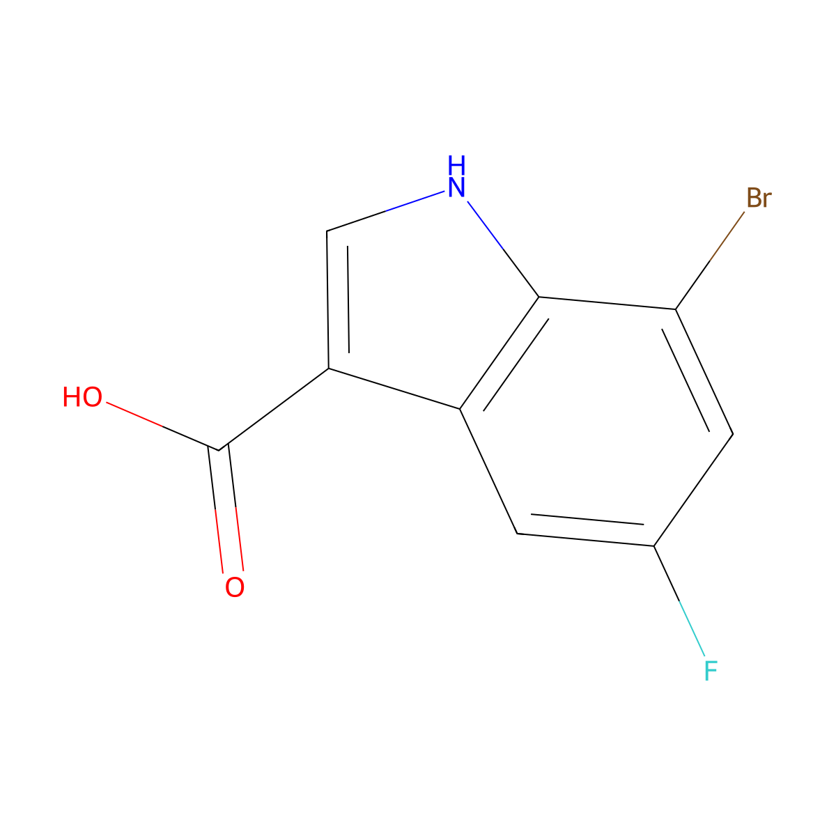 7-bromo-5-fluoro-1H-indole-3-carboxylic acid molecular structure, CAS 1360923-58-5