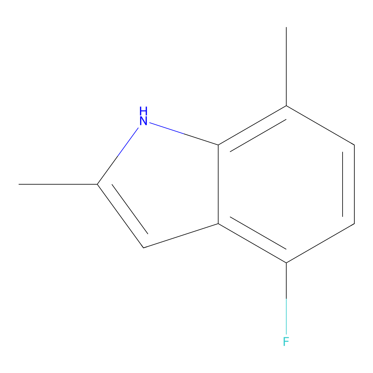 4-Fluoro-2,7-dimethyl-1H-indole molecular structure, CAS 1360927-39-4