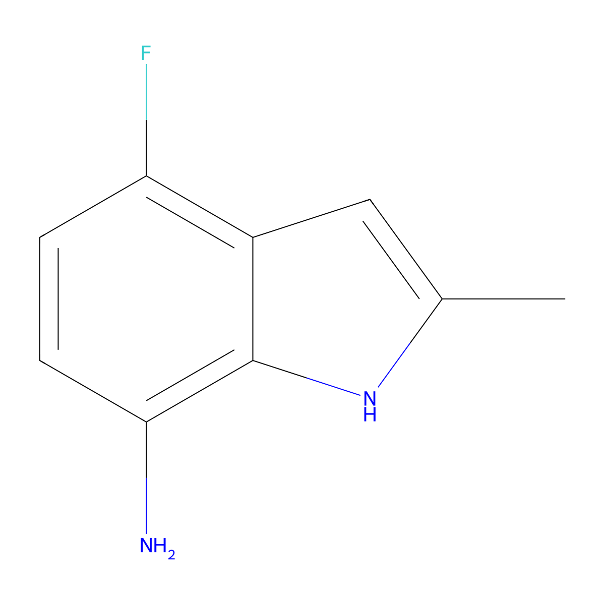 4-Fluoro-2-methyl-1H-indol-7-ylamine molecular structure, CAS 1360927-59-8