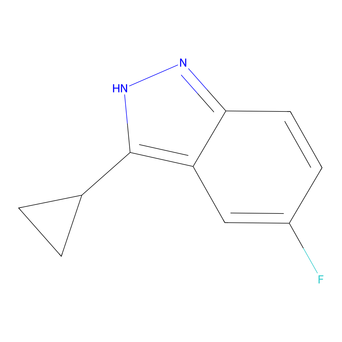 3-Cyclopropyl-5-fluoro-1H-indazole molecular structure, CAS 1360927-81-6