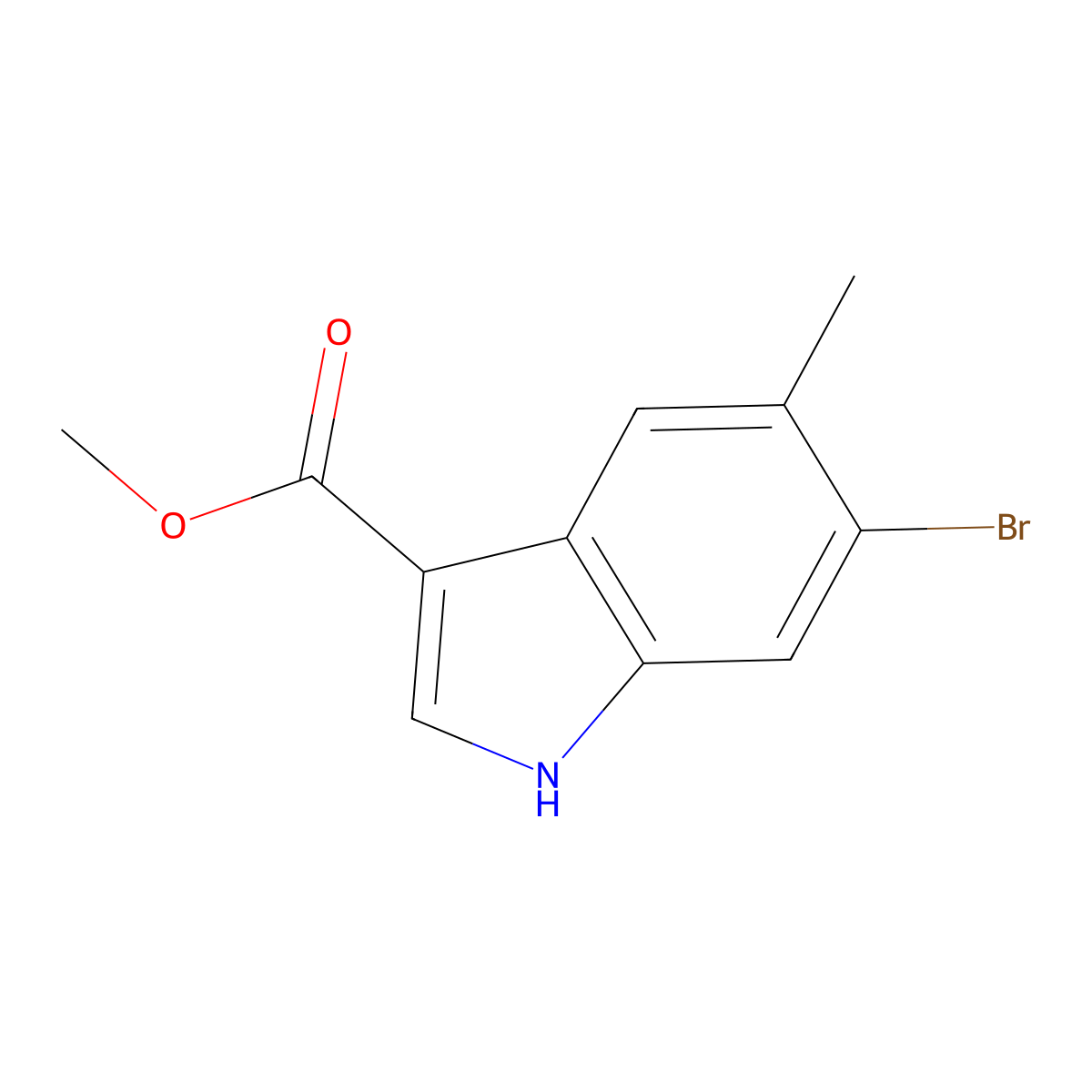 Methyl 6-Bromo-5-methylindole-3-carboxylate molecular structure, CAS 1360927-82-7