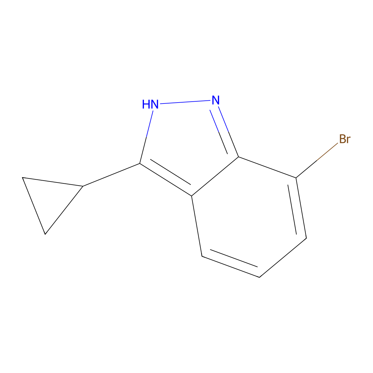 7-Bromo-3-cyclopropyl-1H-indazole molecular structure, CAS 1360927-87-2