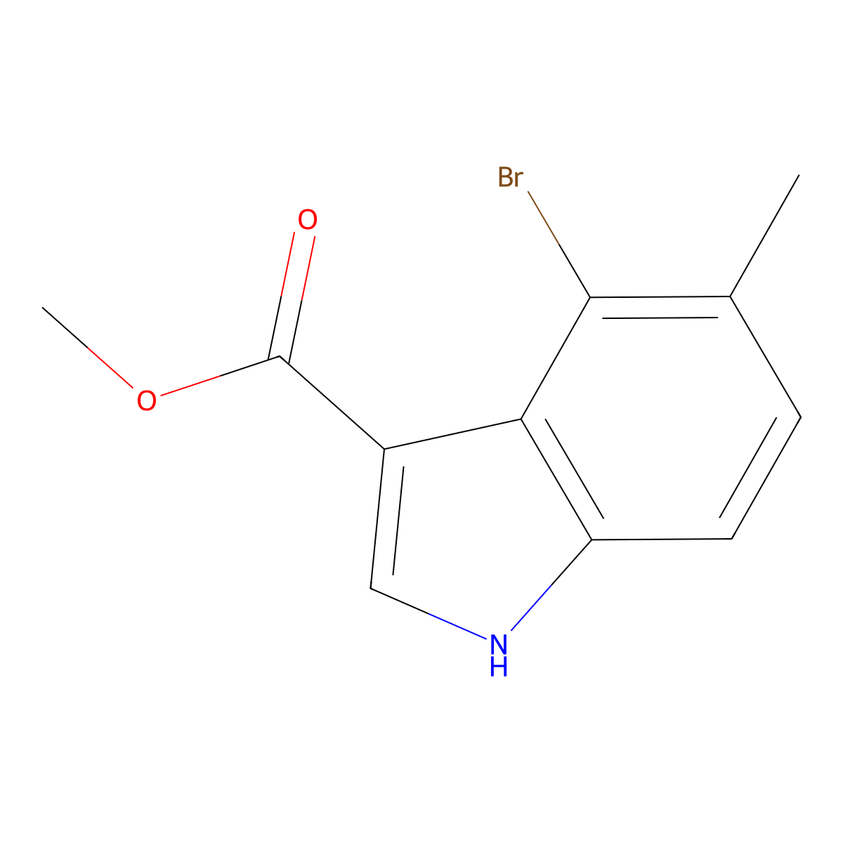 Methyl 4-Bromo-5-methylindole-3-carboxylate molecular structure, CAS 1360927-98-5