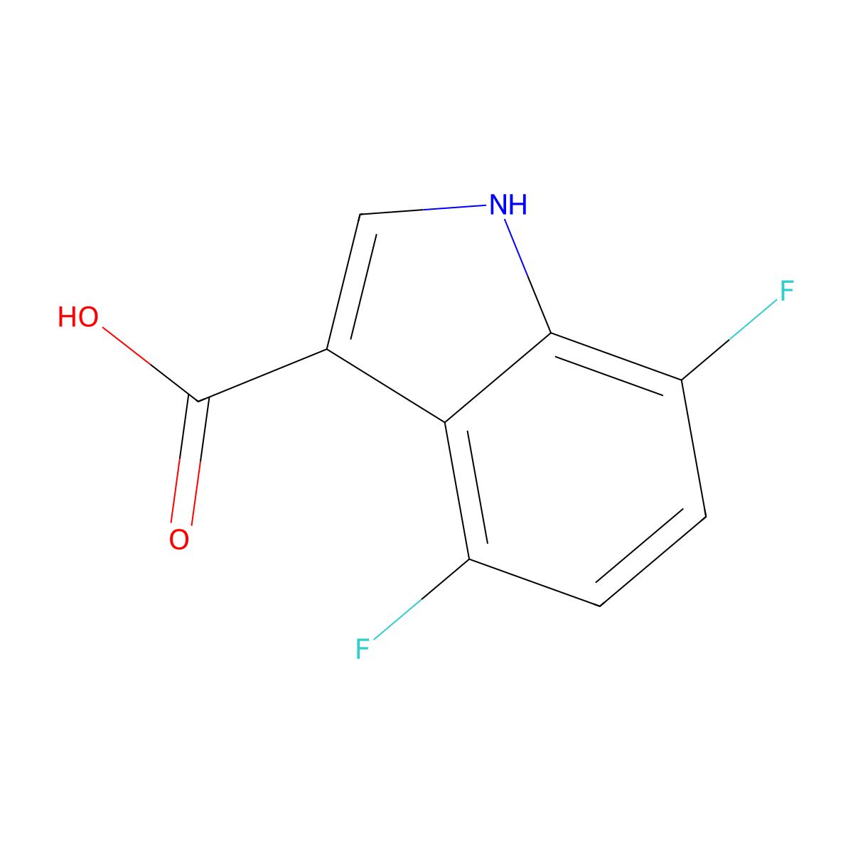 4,7-Difluoro-1H-indole-3-carboxylic acid molecular structure, CAS 1360928-67-1