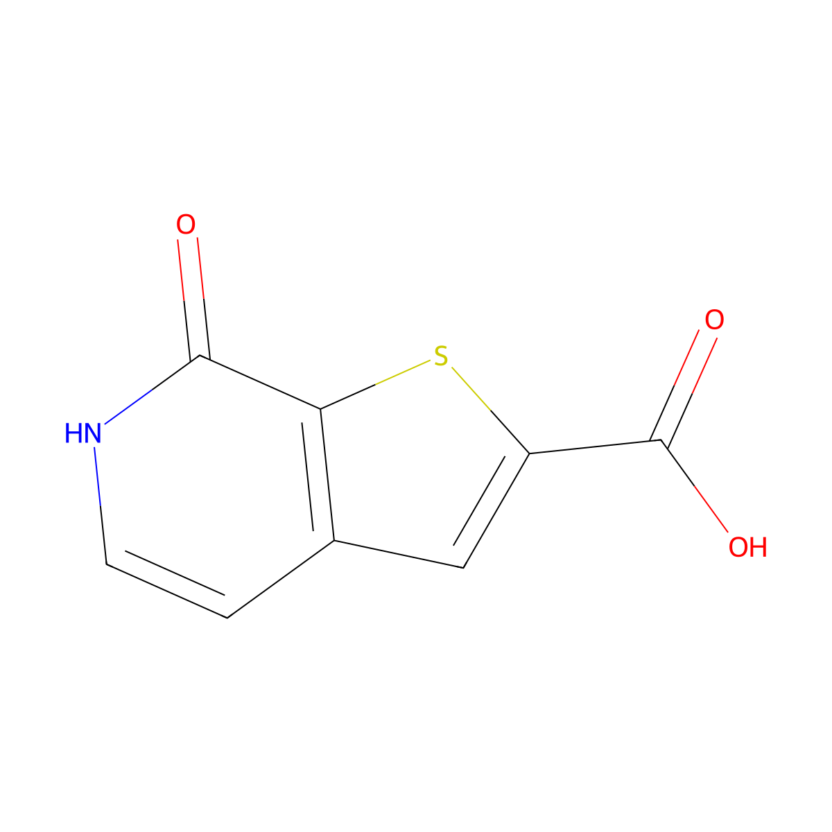 7-oxo-6H,7H-thieno(2,3-c)pyridine-2-carboxylic acid molecular structure, CAS 1360929-98-1