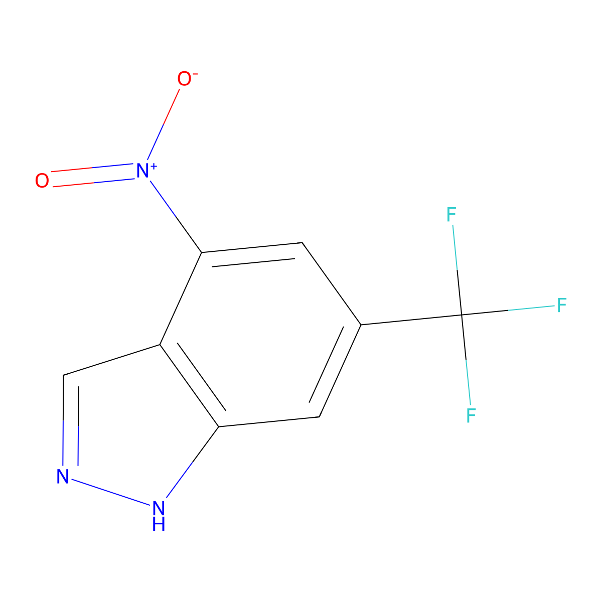 4-Nitro-6-(trifluoromethyl)-1H-indazole molecular structure, CAS 1360930-13-7