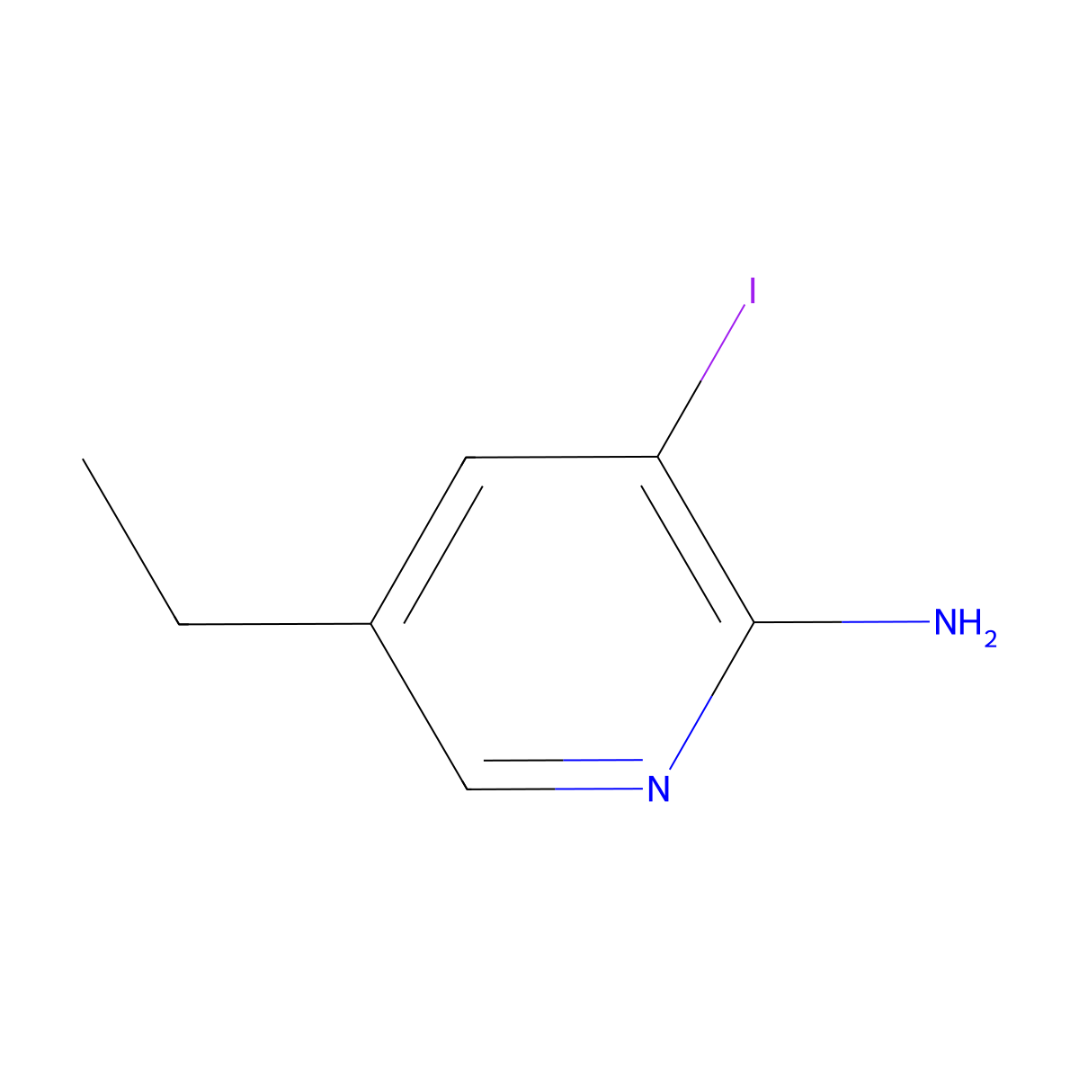 5-Ethyl-3-iodopyridin-2-amine molecular structure, CAS 1360930-75-1