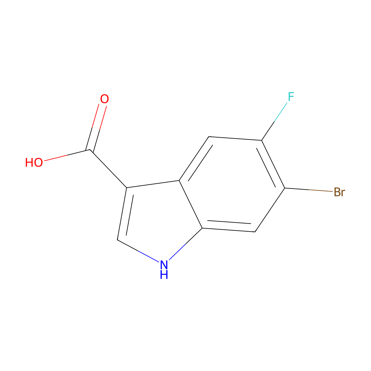 6-Bromo-5-fluoro-1H-indole-3-carboxylic acid molecular structure, CAS 1360931-06-1