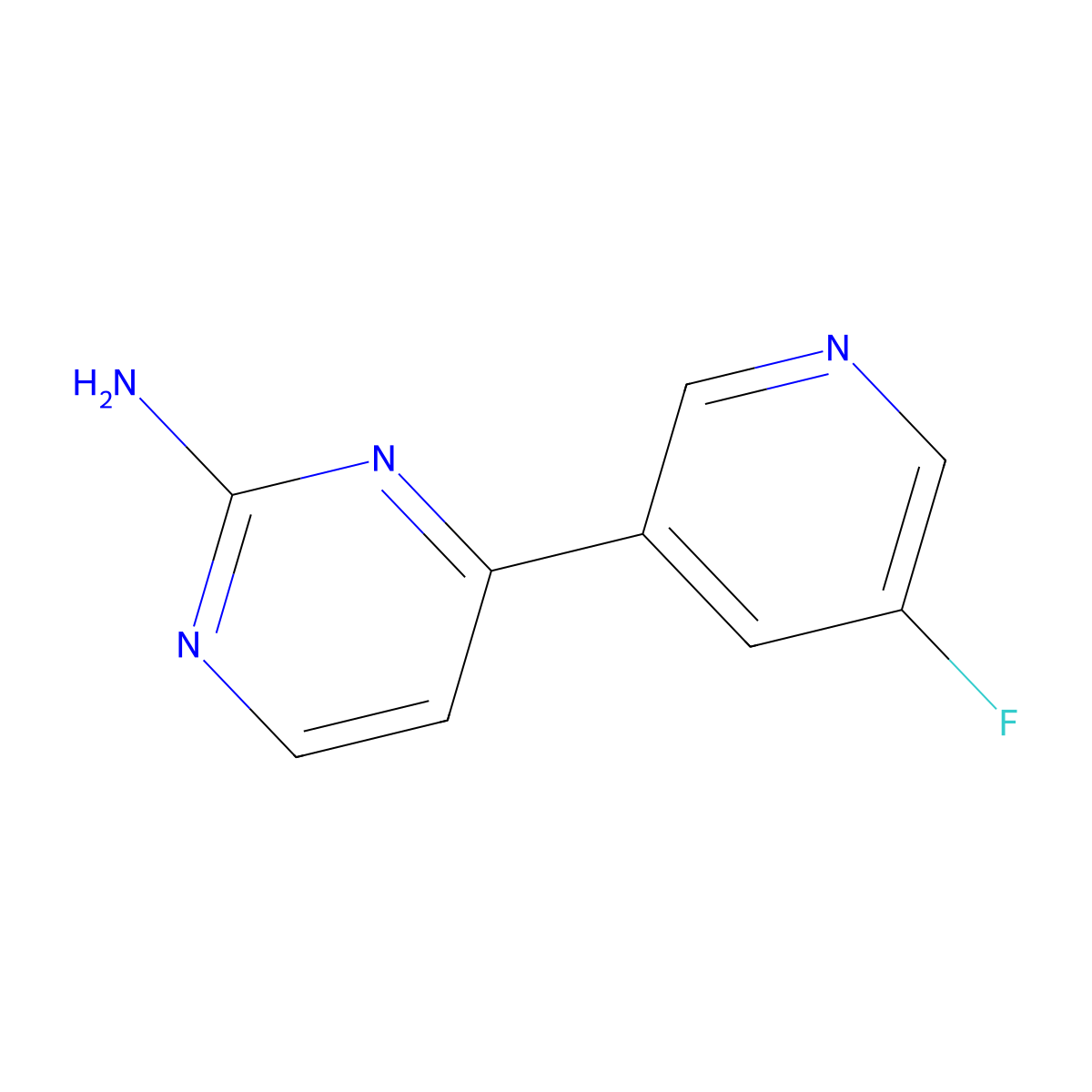 4-(5-Fluoropyridin-3-yl)pyrimidin-2-amine molecular structure, CAS 1360931-33-4