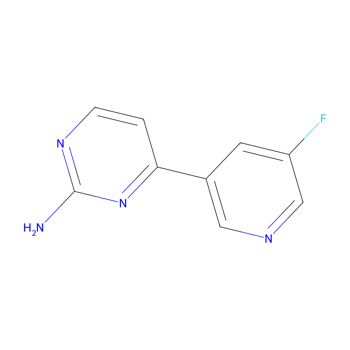 4-(5-Fluoropyridin-3-yl)pyrimidin-2-amine molecular structure, CAS 1360931-33-4