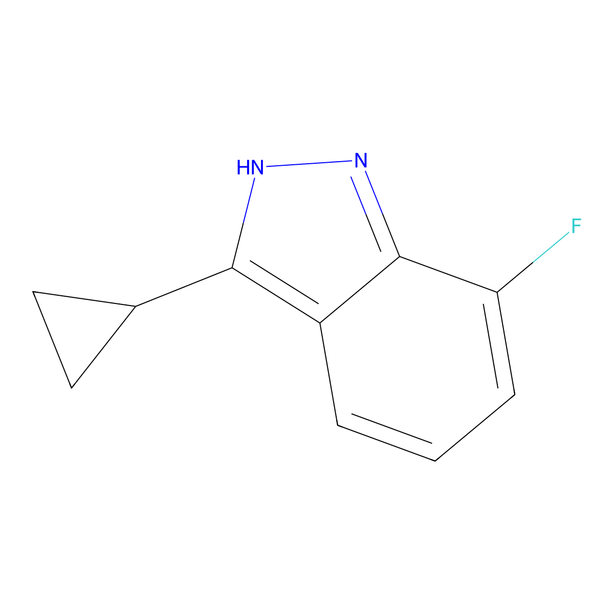 3-Cyclopropyl-7-fluoro-1H-indazole molecular structure, CAS 1360931-62-9