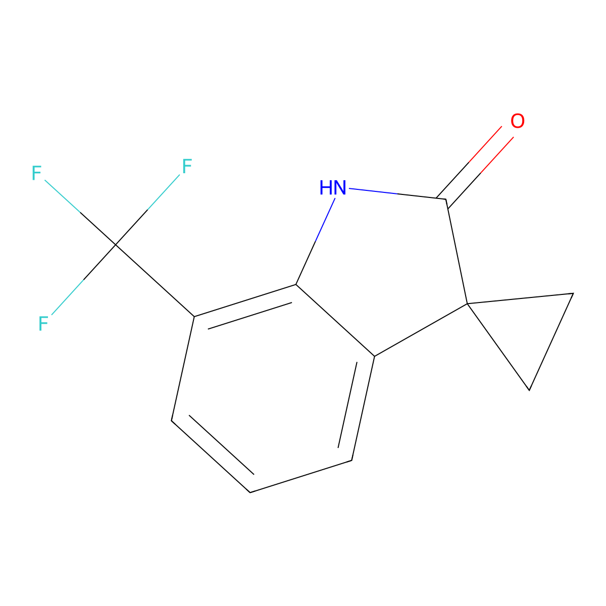 7'-(Trifluoromethyl)spiro[cyclopropane-1,3'-indolin]-2'-one molecular structure, CAS 1360931-90-3