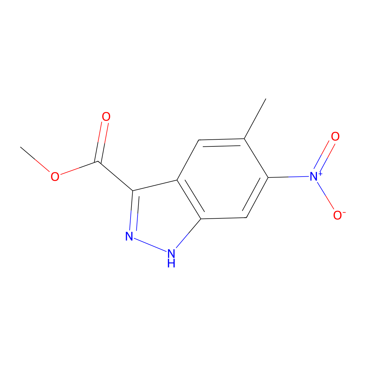 Methyl 5-methyl-6-nitro-1H-indazole-3-carboxylate molecular structure, CAS 1360932-14-4