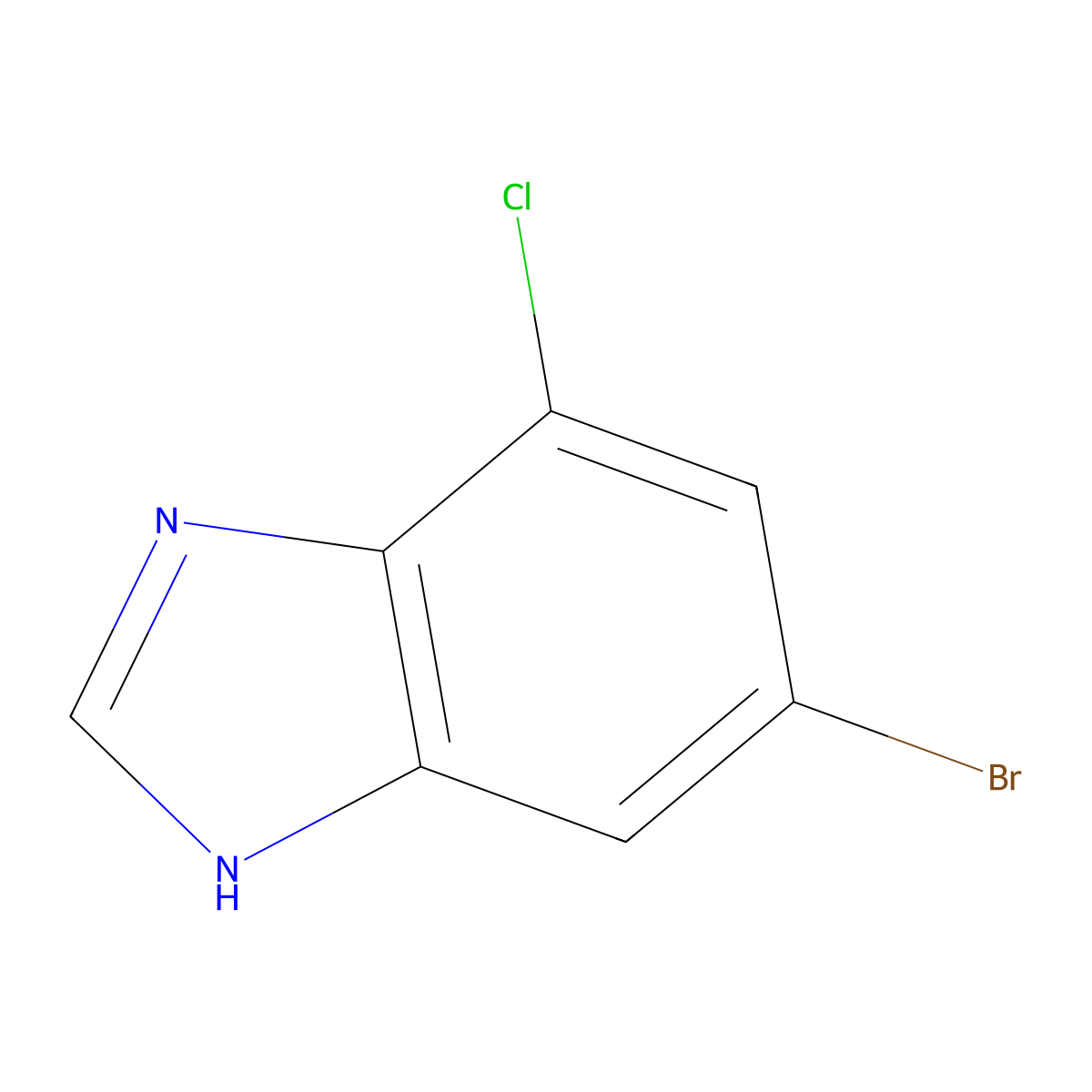 6-bromo-4-chloro-1H-1,3-benzodiazole molecular structure, CAS 1360932-45-1