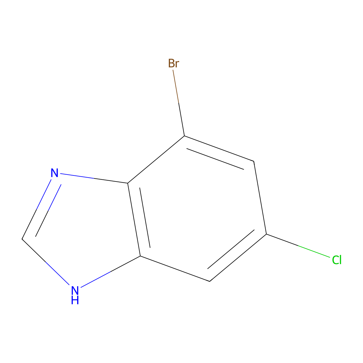 7-Bromo-5-chloro-1H-benzimidazole molecular structure, CAS 1360934-00-4