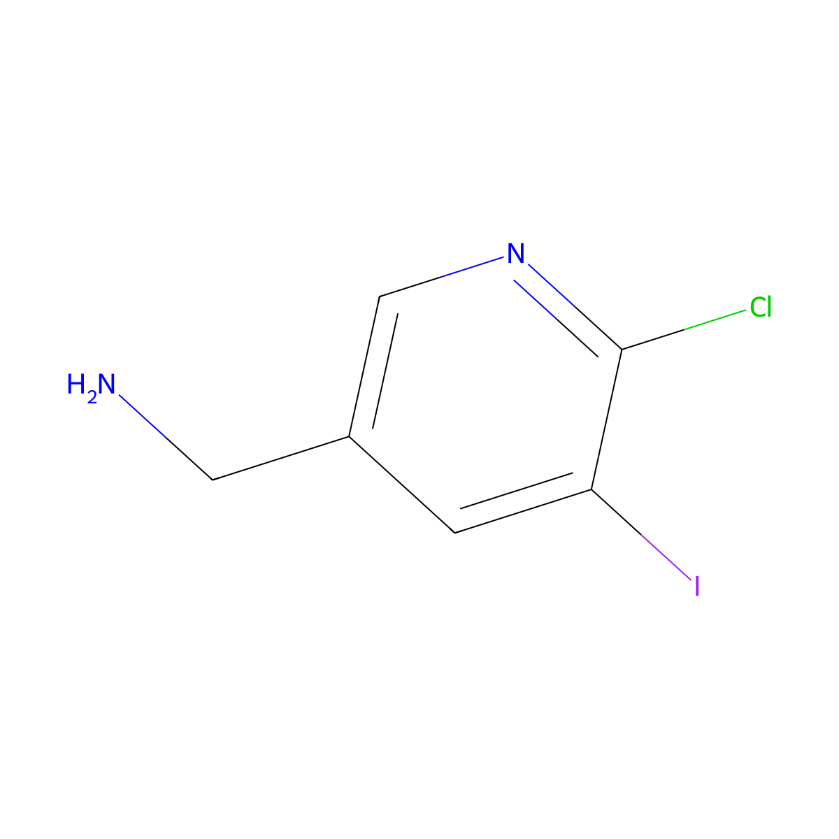 (6-Chloro-5-iodopyridin-3-yl)methanamine molecular structure, CAS 1360934-88-8