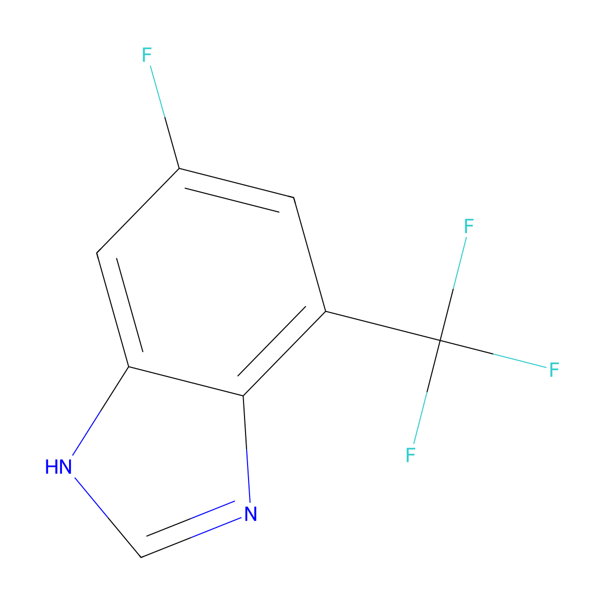 6-fluoro-4-(trifluoromethyl)-1H-benzimidazole molecular structure, CAS 1360936-21-5