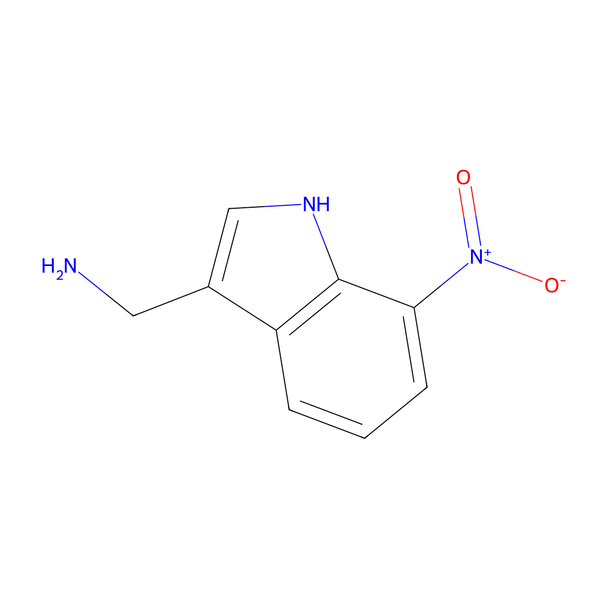 (7-Nitro-1h-indol-3-yl)methanamine molecular structure, CAS 1360936-75-9