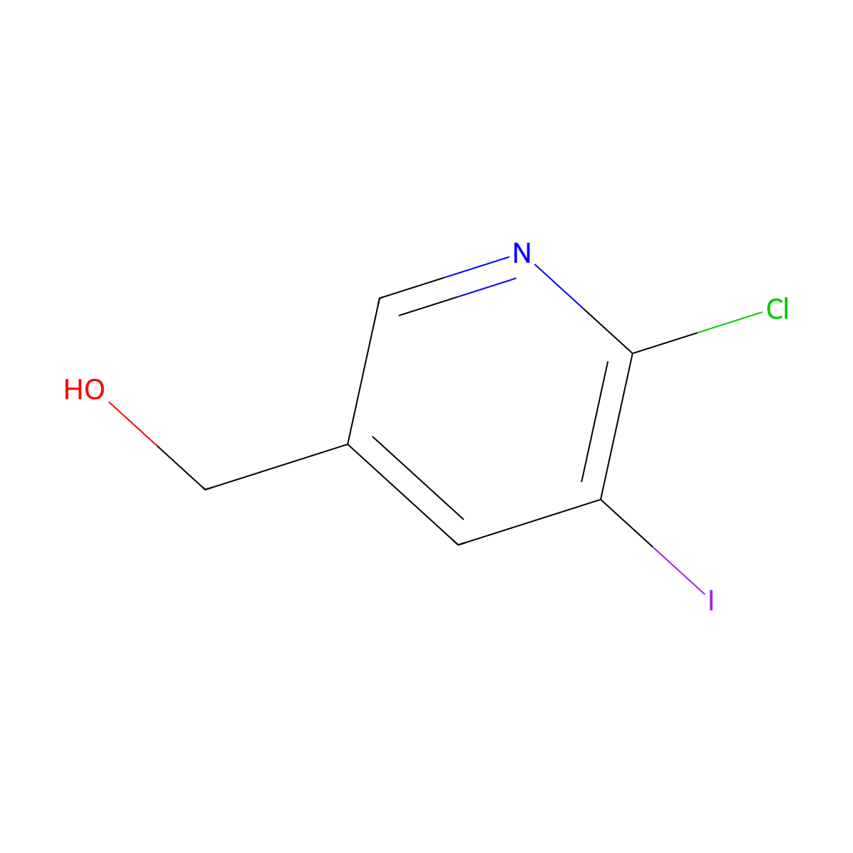 (6-Chloro-5-iodopyridin-3-yl)methanol molecular structure, CAS 1360938-13-1