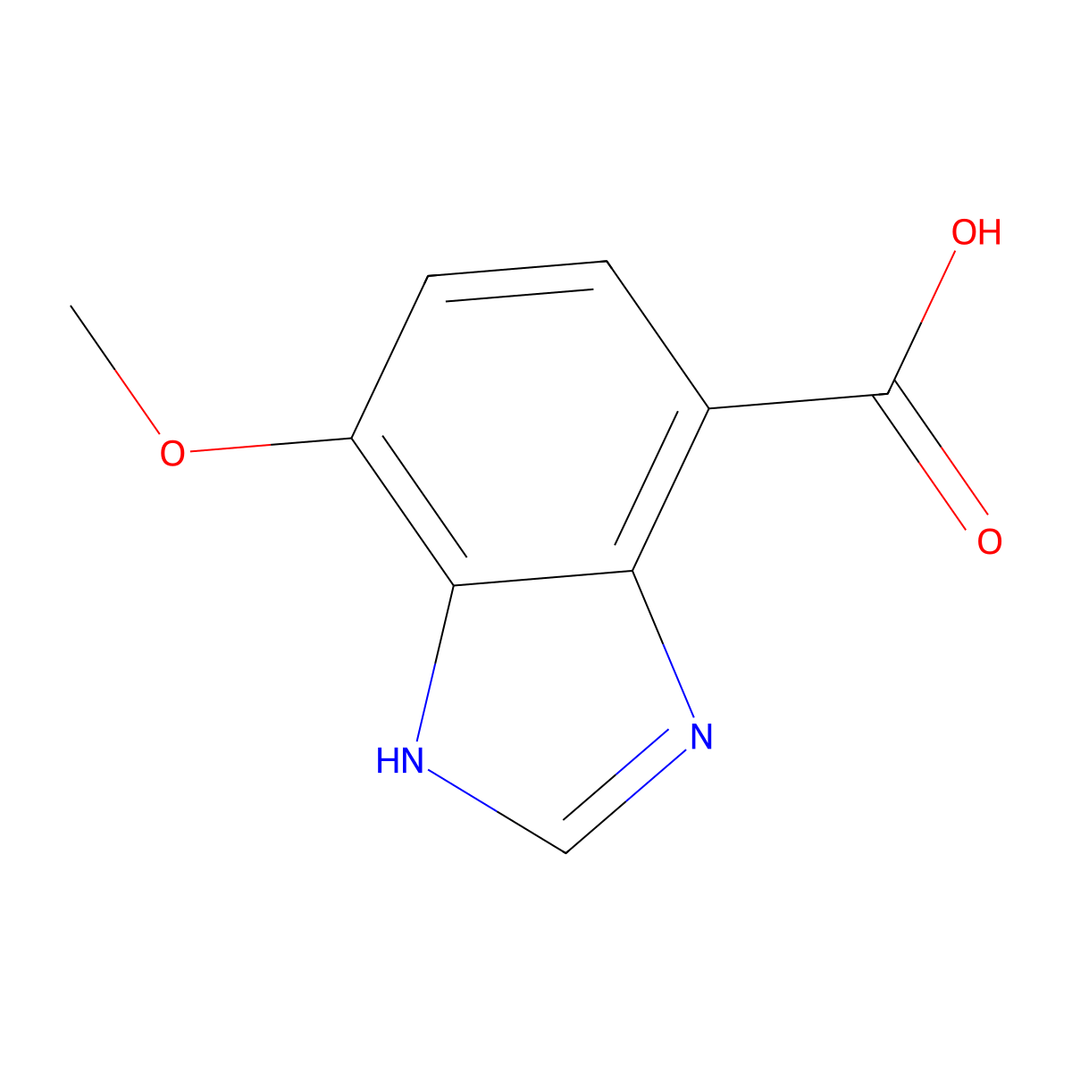 4-methoxy-1H-1,3-benzodiazole-7-carboxylic acid molecular structure, CAS 1360938-25-5