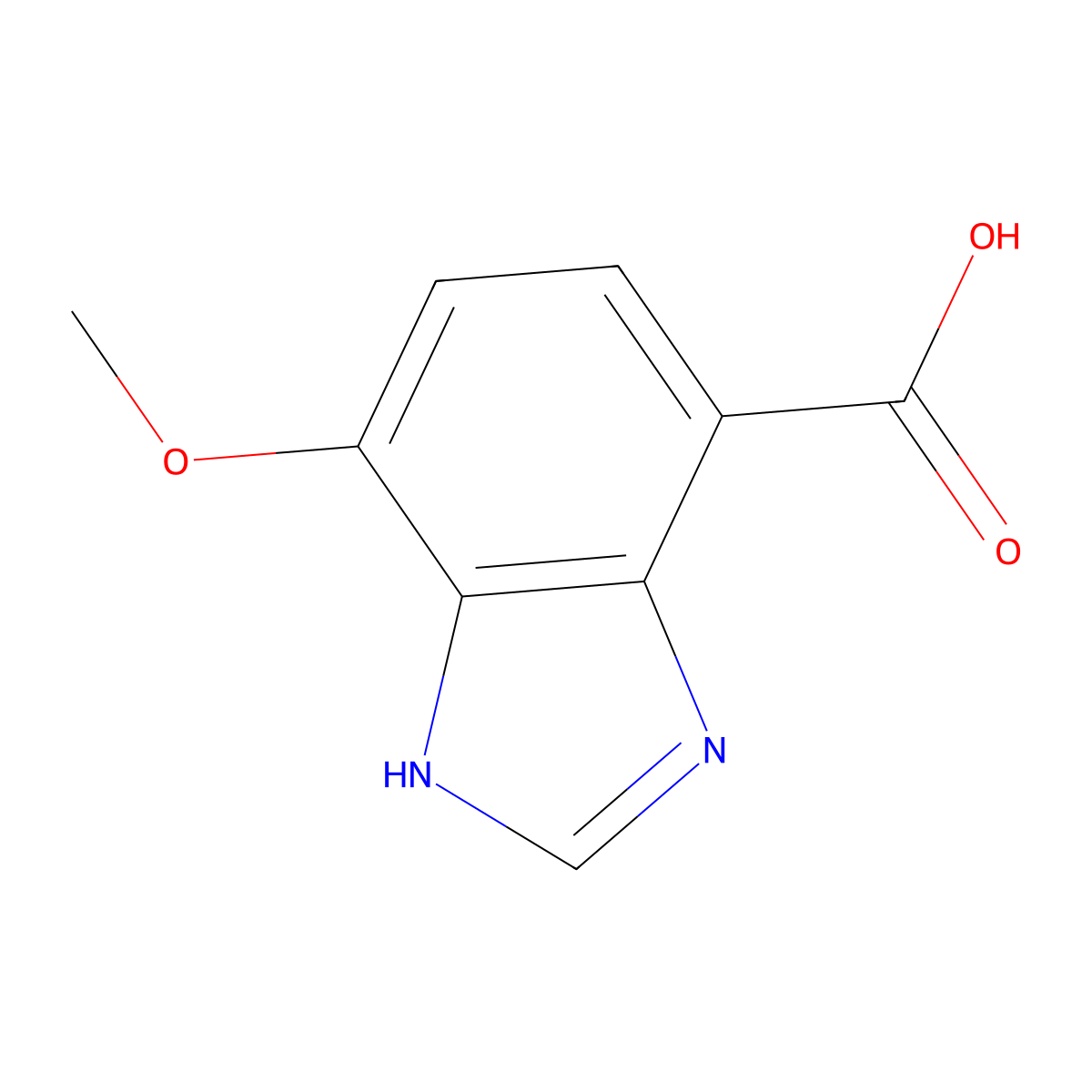 4-methoxy-1H-1,3-benzodiazole-7-carboxylic acid molecular structure, CAS 1360938-25-5