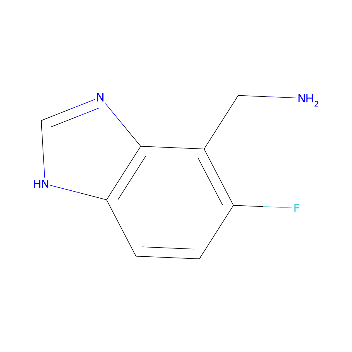 (5-fluoro-1H-1,3-benzodiazol-4-yl)methanamine molecular structure, CAS 1360938-51-7