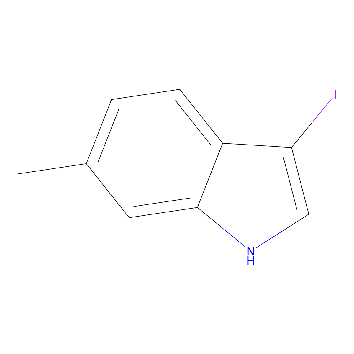 3-iodo-6-methyl-1H-indole molecular structure, CAS 1360939-00-9