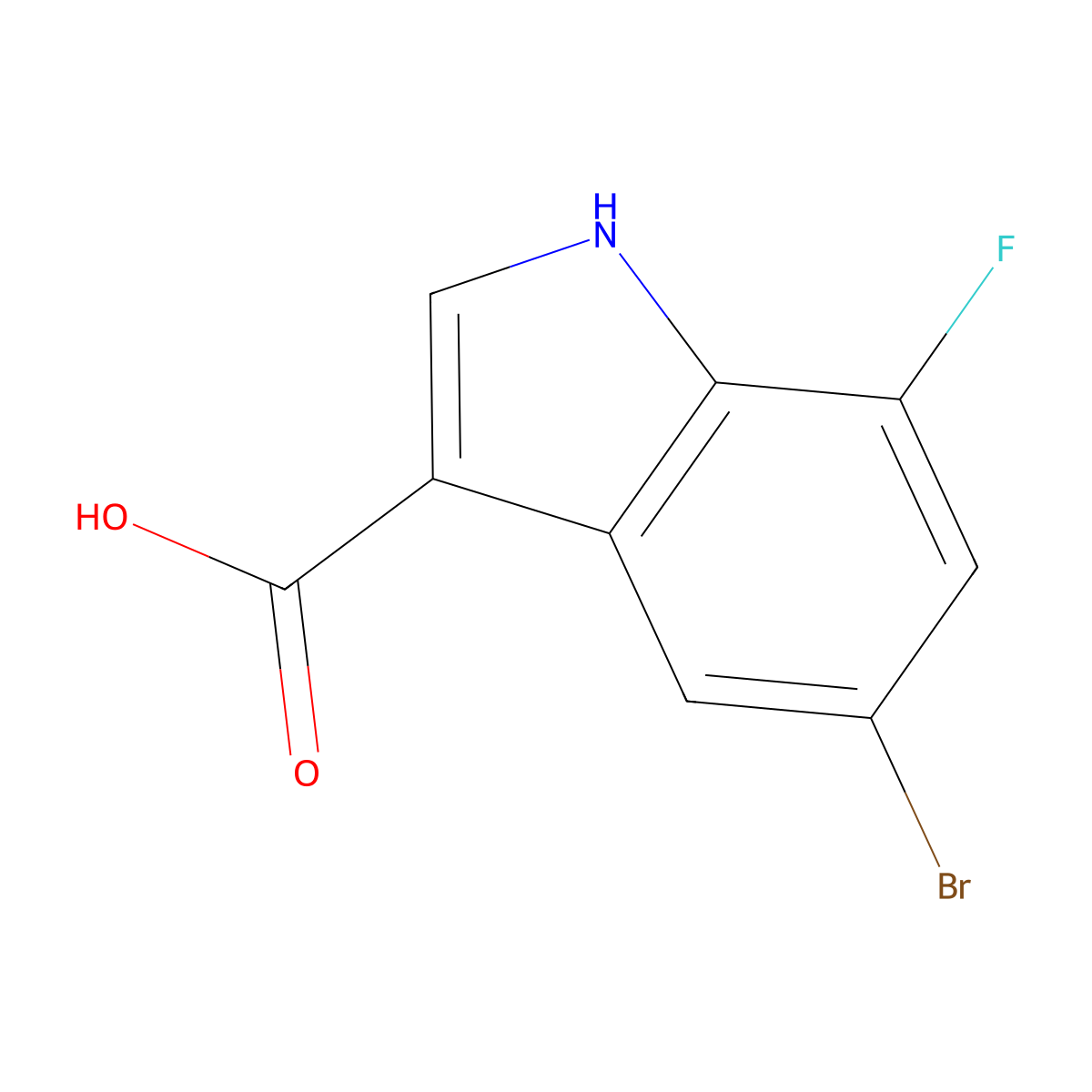 5-Bromo-7-fluoroindole-3-carboxylic Acid molecular structure, CAS 1360941-36-1