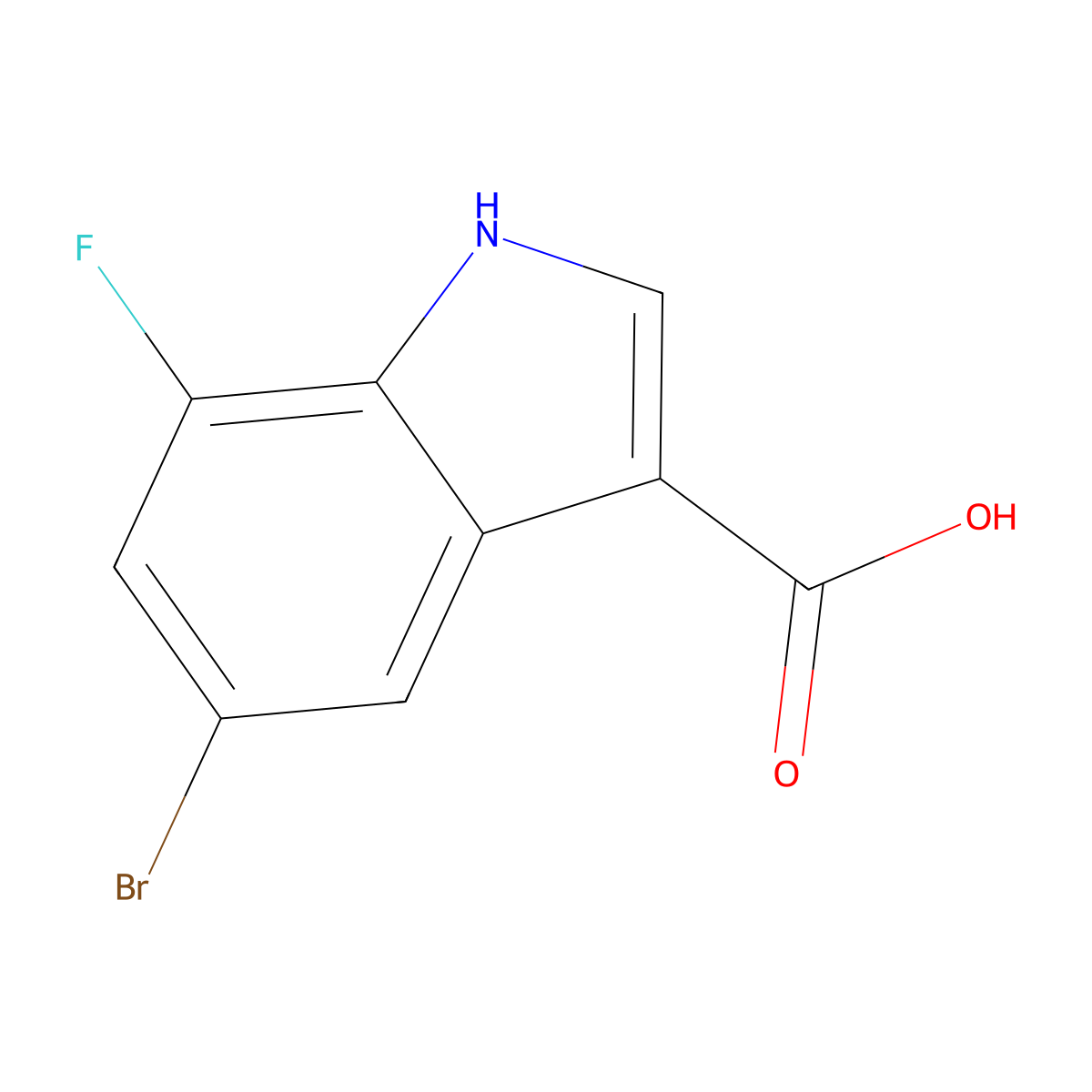 5-Bromo-7-fluoroindole-3-carboxylic Acid molecular structure, CAS 1360941-36-1