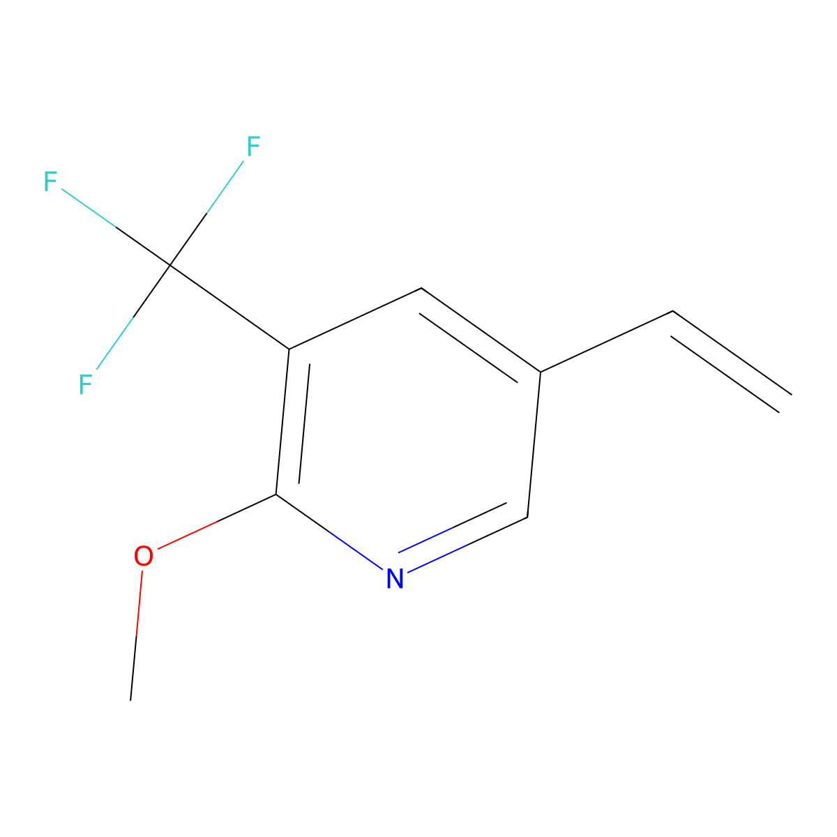 2-Methoxy-3-(trifluoromethyl)-5-vinylpyridine molecular structure, CAS 1360941-96-3
