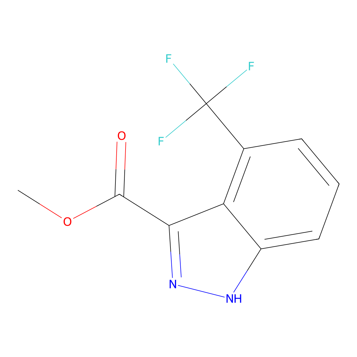 Methyl 4-(trifluoromethyl)-1H-indazole-3-carboxylate molecular structure, CAS 1360941-97-4