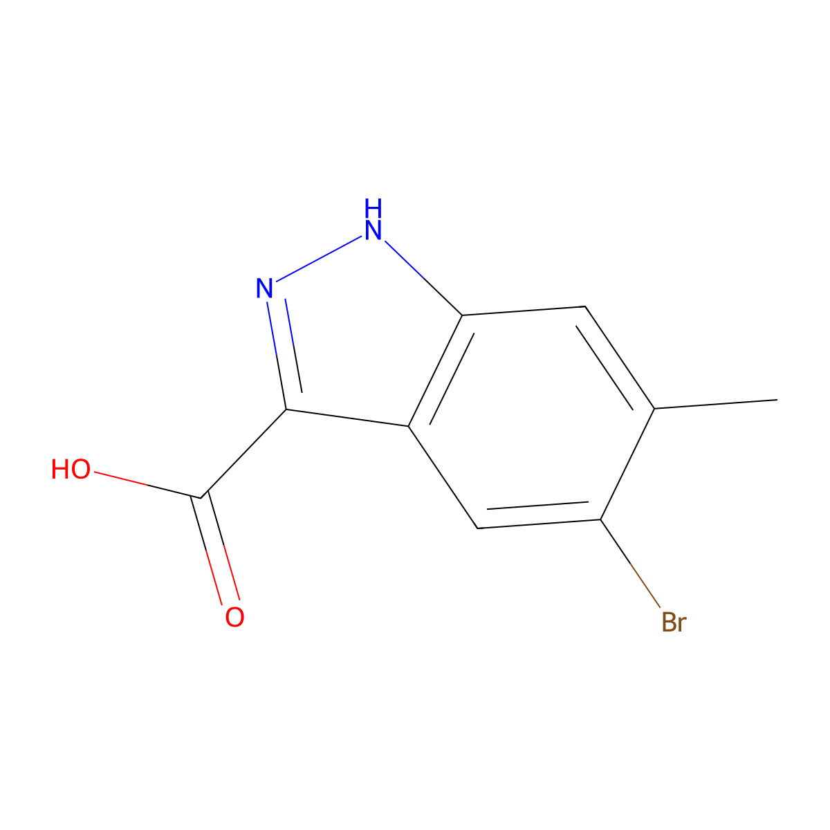 5-bromo-6-methyl-1H-indazole-3-carboxylic acid molecular structure, CAS 1360942-30-8