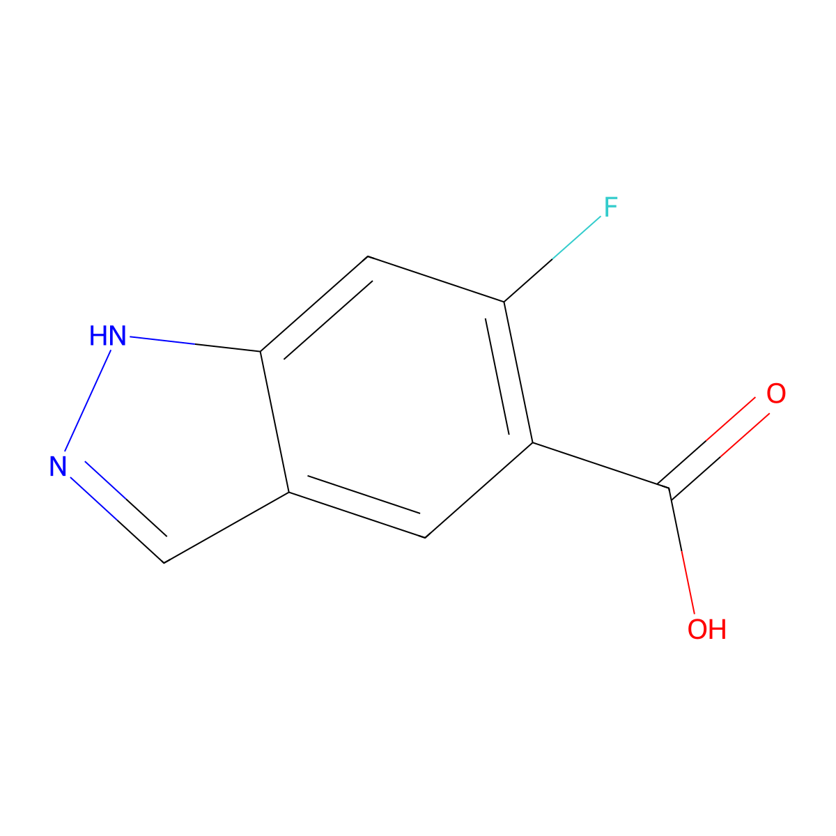 6-fluoro-1H-indazole-5-carboxylic acid molecular structure, CAS 1360943-00-5