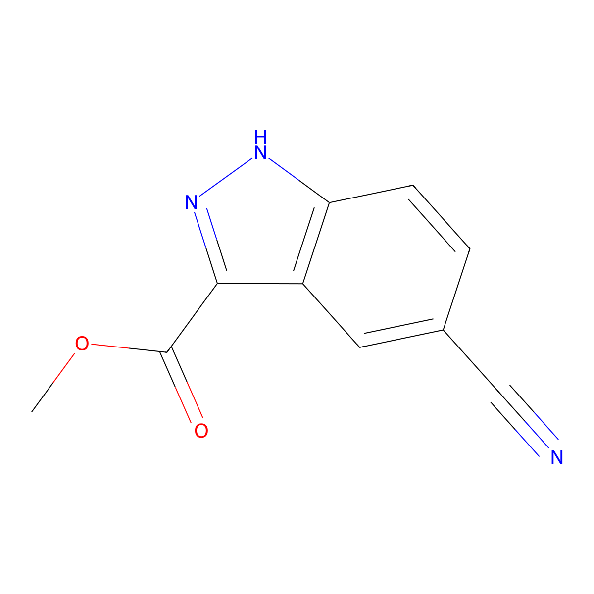 methyl 5-cyano-1H-indazole-3-carboxylate molecular structure, CAS 1360943-07-2