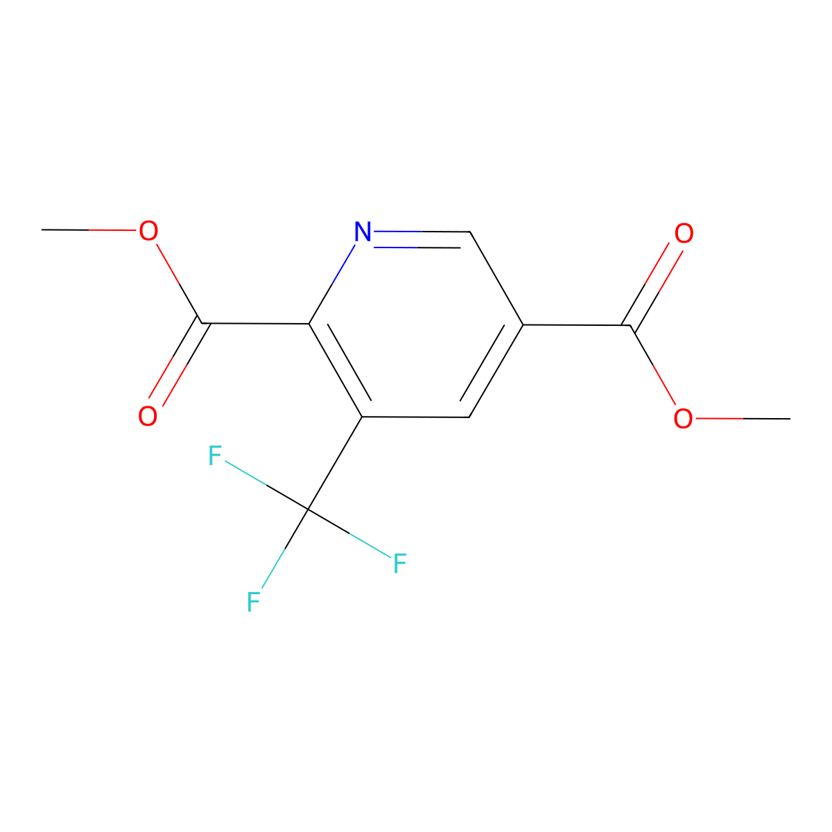 Dimethyl 3-(trifluoromethyl)pyridine-2,5-dicarboxylate molecular structure, CAS 1360944-09-7