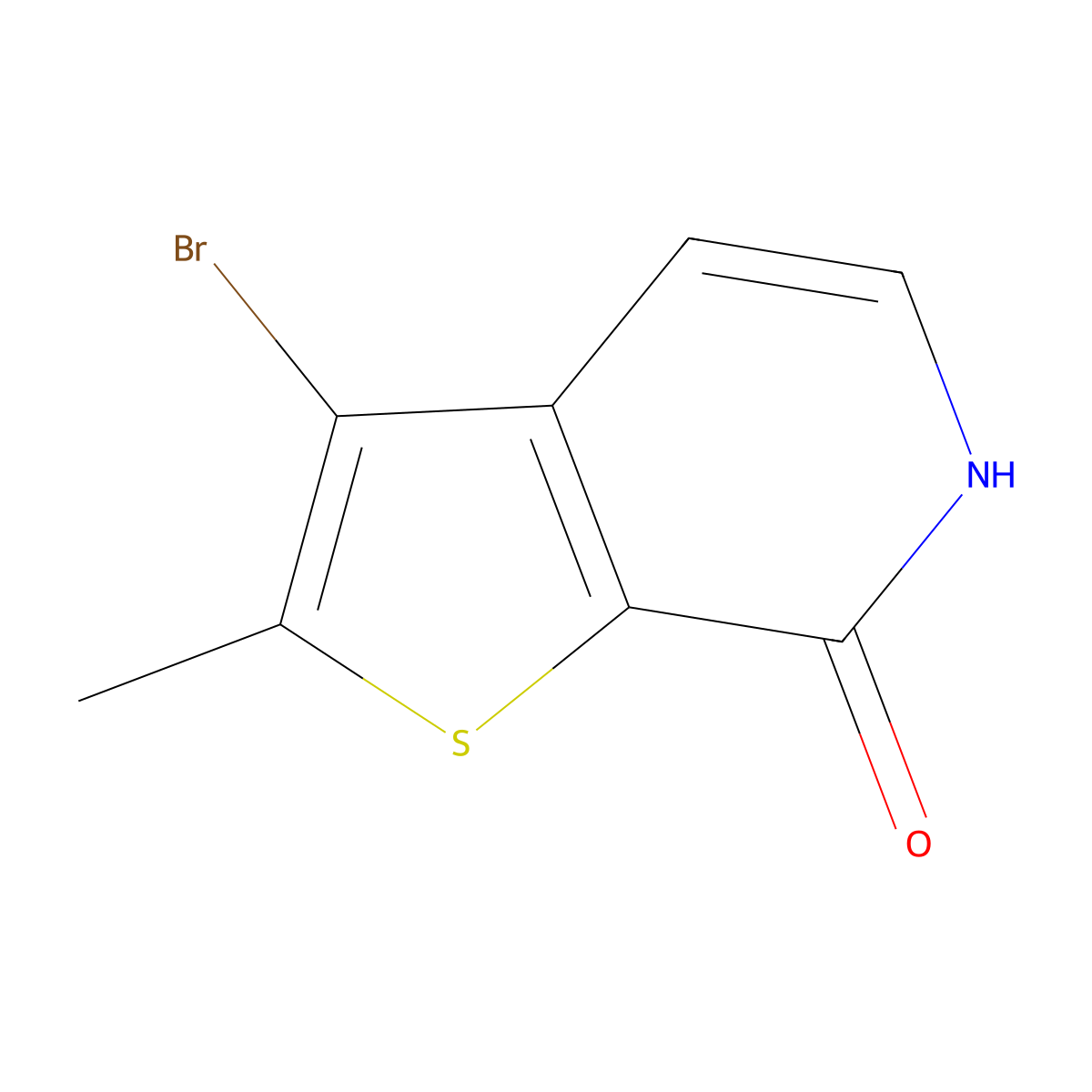 3-bromo-2-methylthieno(2,3-c)pyridin-7(6H)-one molecular structure, CAS 1360944-19-9