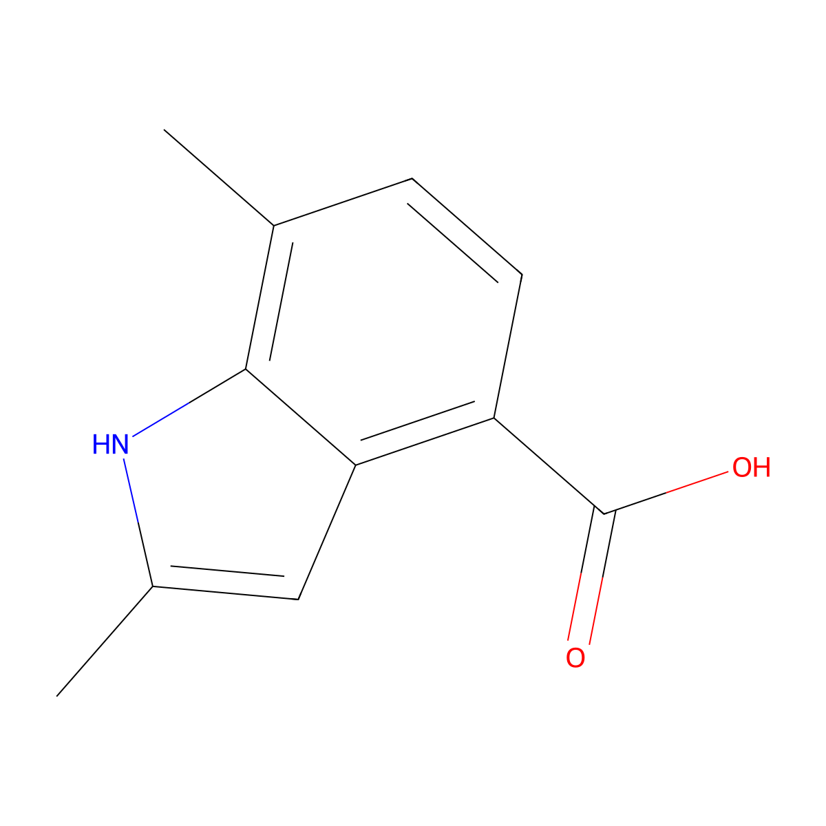 2,7-Dimethyl-1H-indole-4-carboxylic acid molecular structure, CAS 1360944-62-2