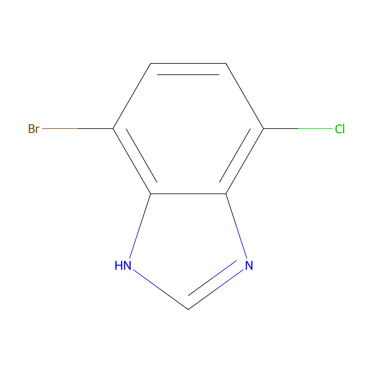 4-bromo-7-chloro-1H-benzimidazole molecular structure, CAS 1360945-34-1