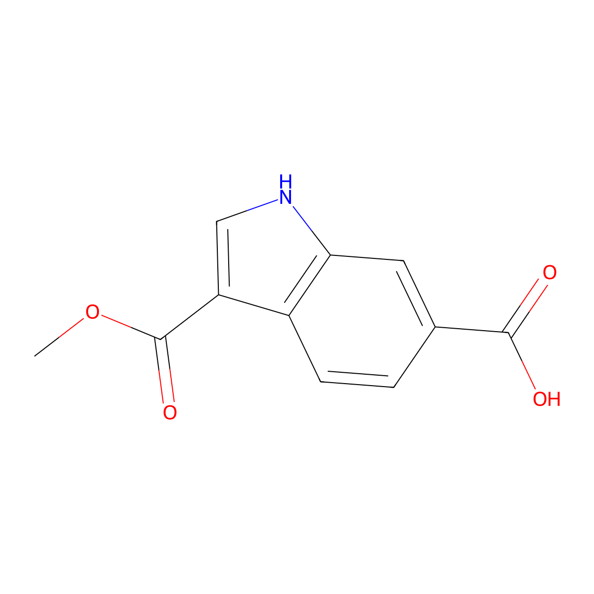 3-(Methoxycarbonyl)-1H-indole-6-carboxylic acid molecular structure, CAS 1360945-57-8