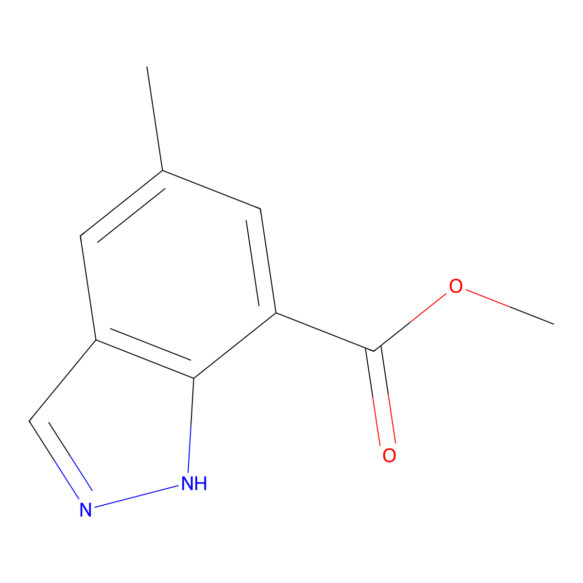 methyl 5-methyl-1H-indazole-7-carboxylate molecular structure, CAS 1360945-87-4