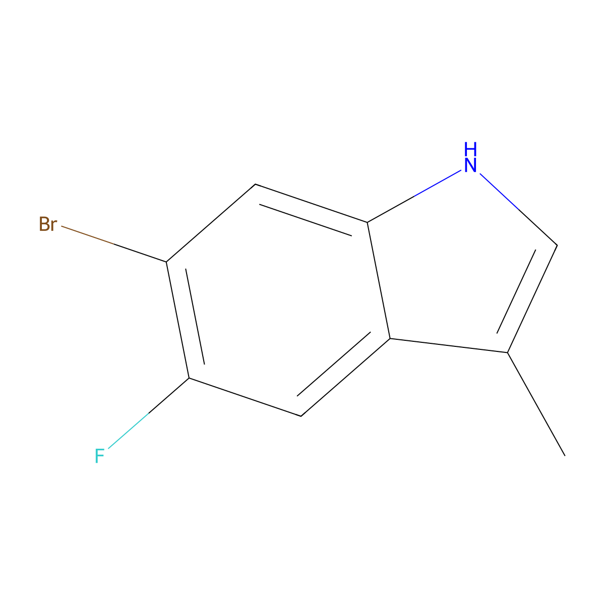6-bromo-5-fluoro-3-methyl-1H-indole molecular structure, CAS 1360946-09-3