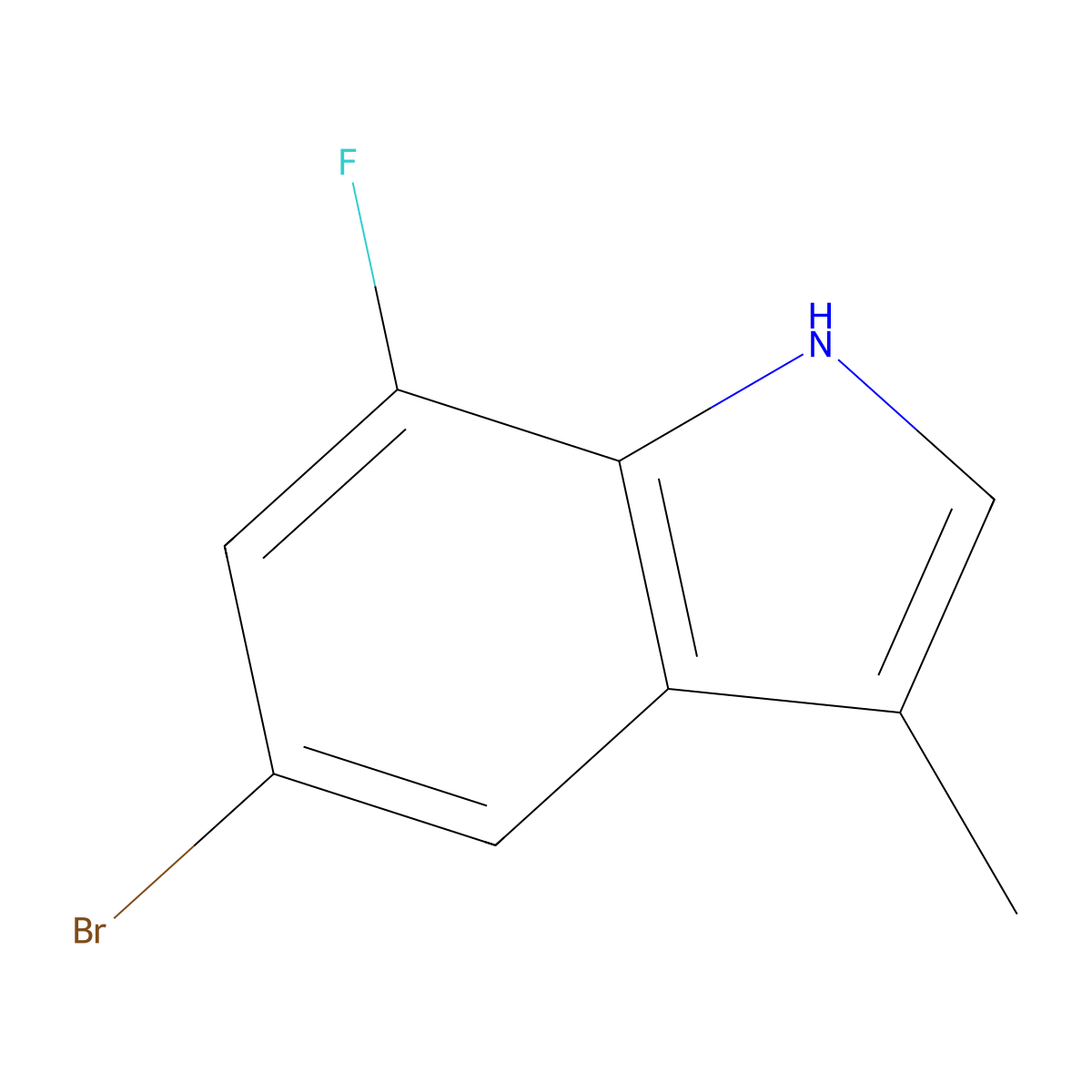 5-Bromo-7-fluoro-3-methyl-1H-indole molecular structure, CAS 1360946-16-2
