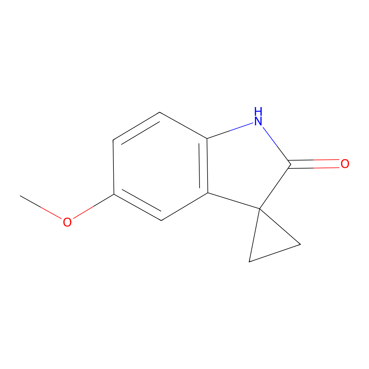 5'-Methoxyspiro[cyclopropane-1,3'-indolin]-2'-one molecular structure, CAS 1360946-96-8