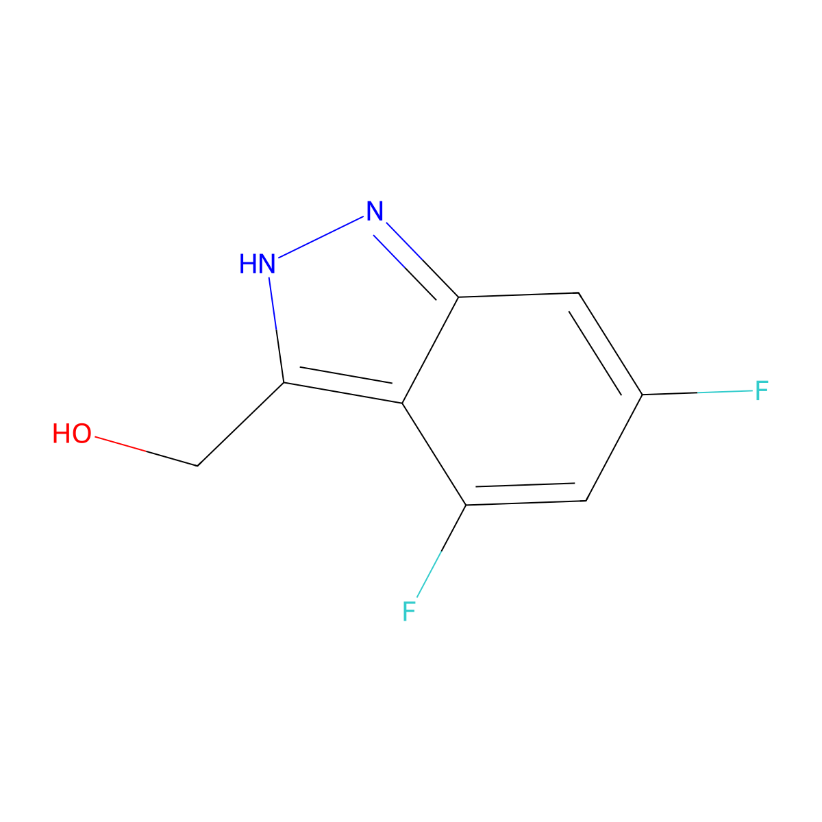 (4,6-Difluoro-1H-indazol-3-yl)methanol molecular structure, CAS 1360947-47-2