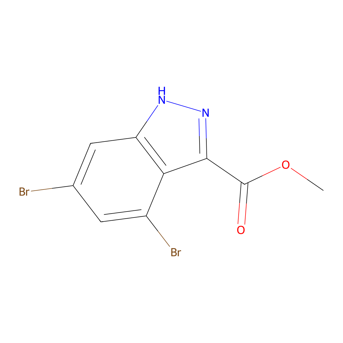 Methyl 4,6-dibromo-1H-indazole-3-carboxylate molecular structure, CAS 1360947-73-4