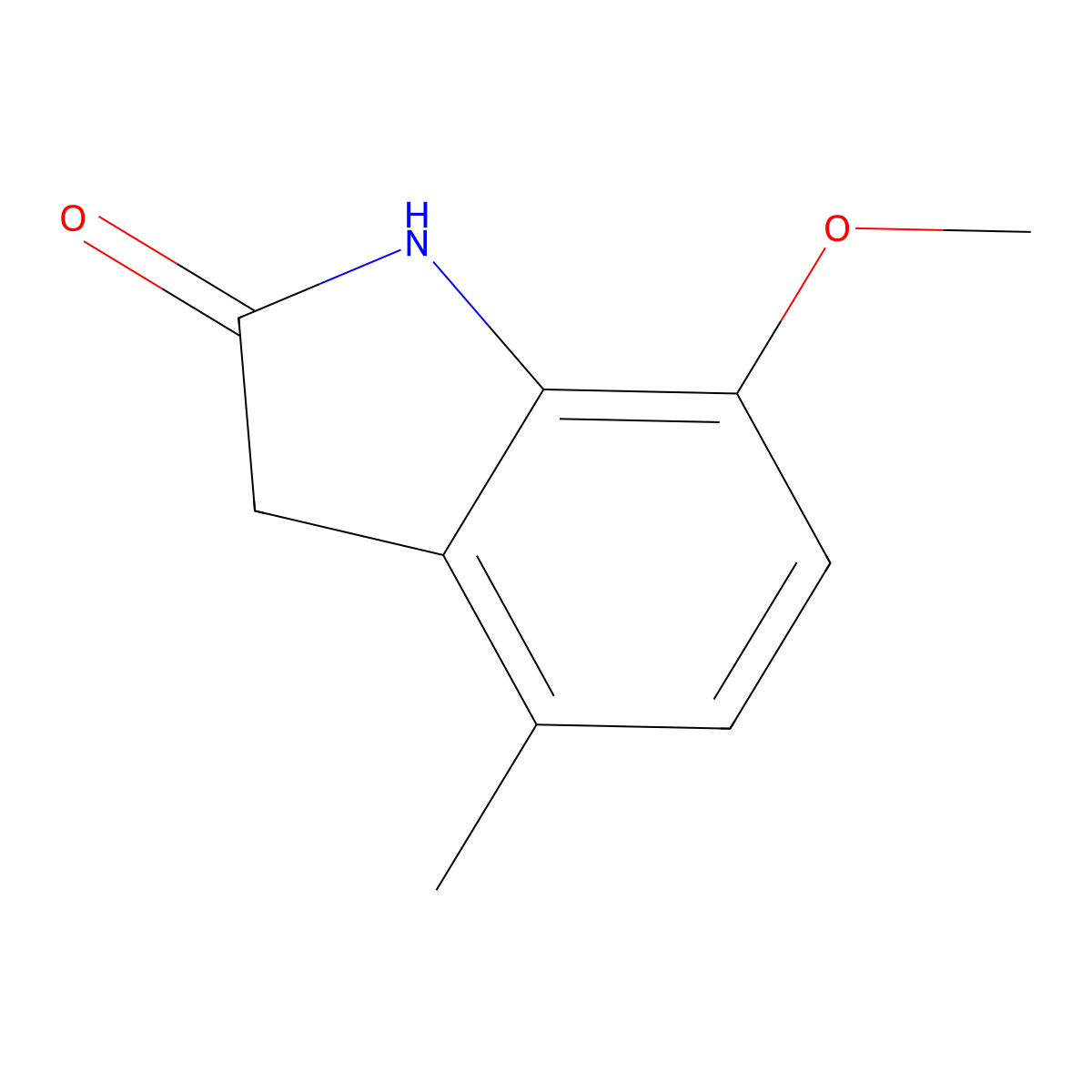 7-methoxy-4-methyl-2,3-dihydro-1H-indol-2-one molecular structure, CAS 1360949-18-3