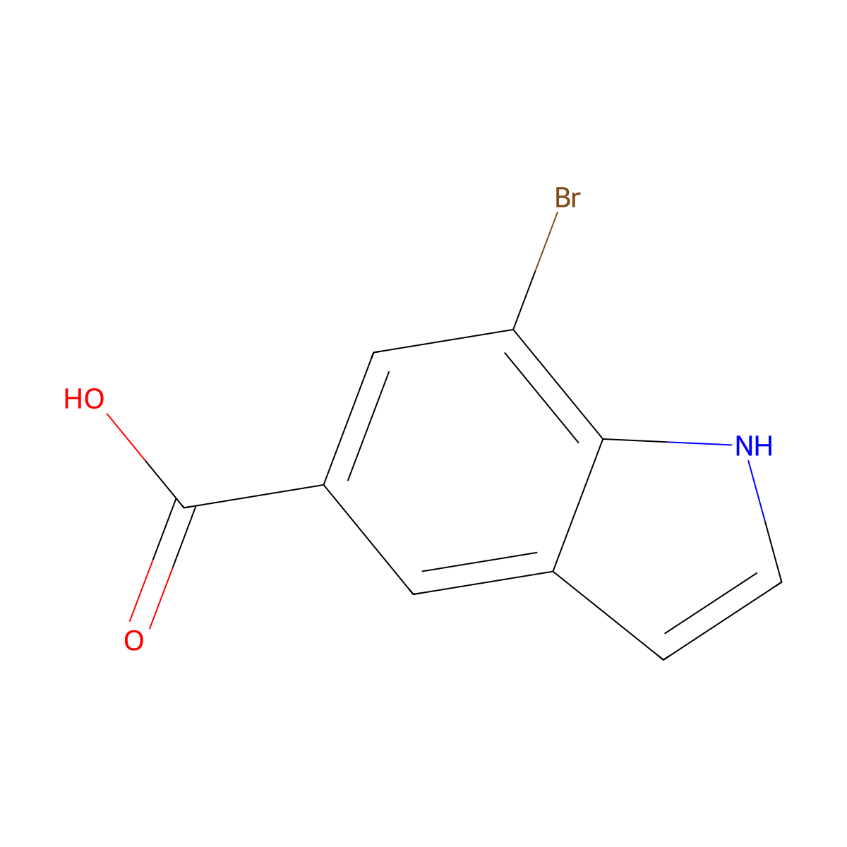 7-bromo-1H-indole-5-carboxylic acid molecular structure, CAS 1360950-90-8