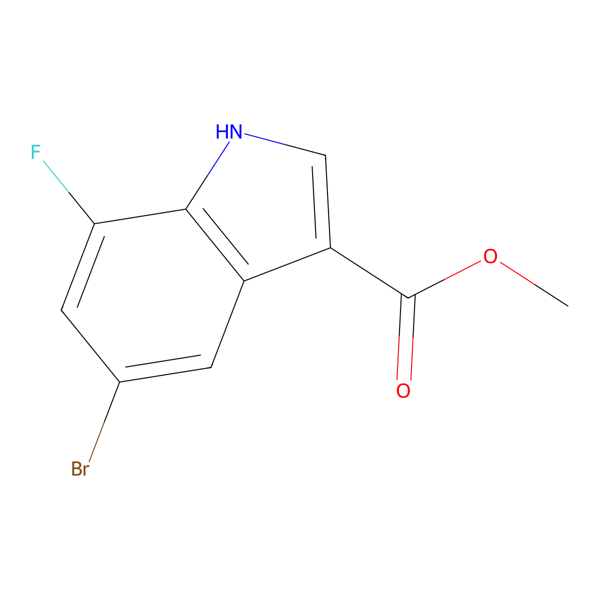 Methyl 5-Bromo-7-fluoroindole-3-carboxylate molecular structure, CAS 1360951-29-6