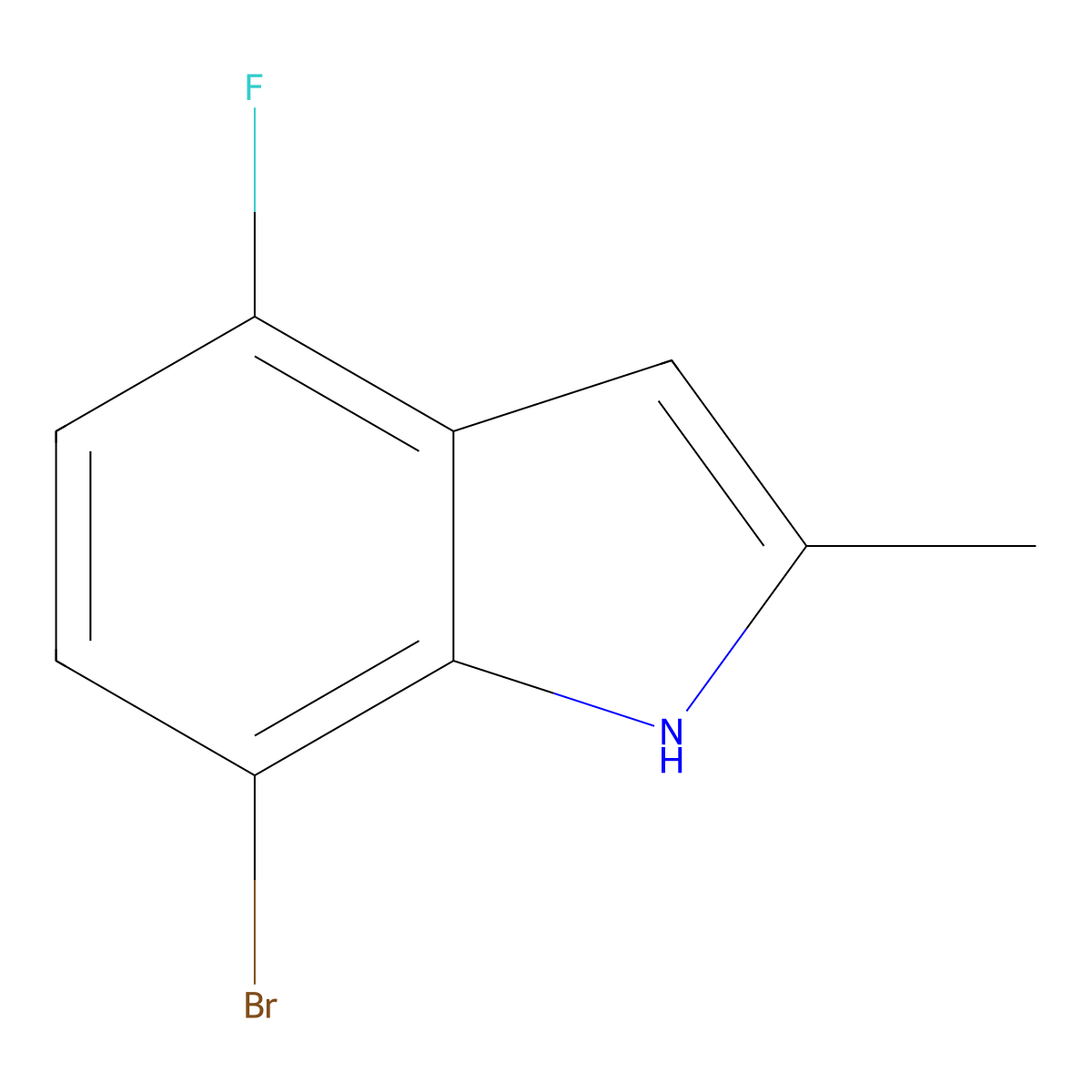 7-bromo-4-fluoro-2-methyl-1H-indole molecular structure, CAS 1360951-32-1