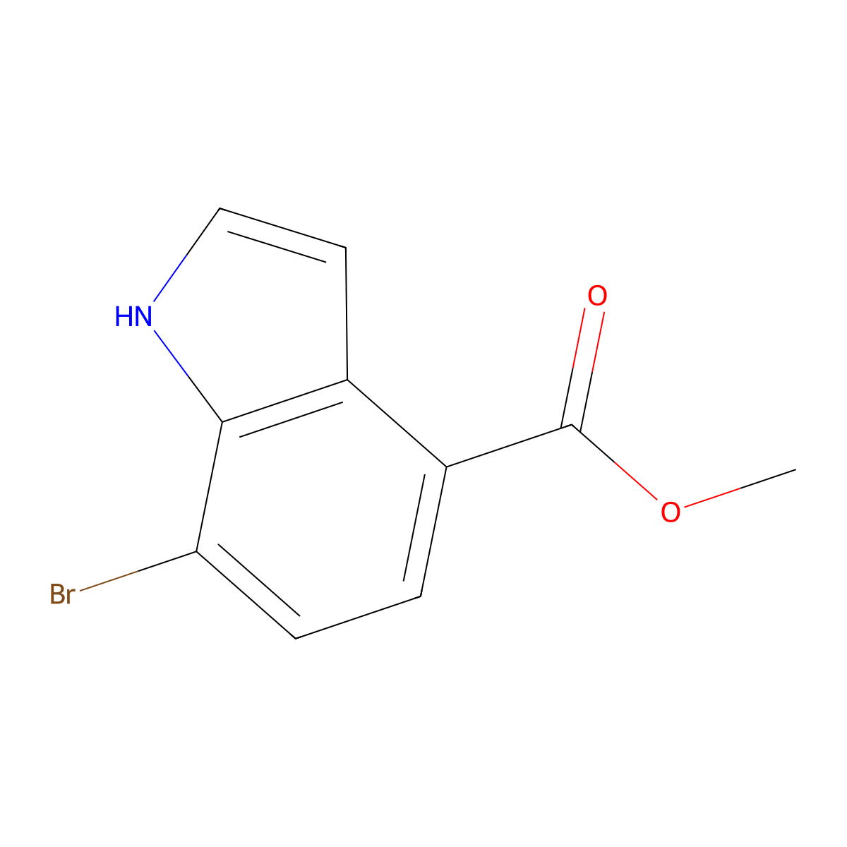 Methyl 7-bromo-1H-indole-4-carboxylate molecular structure, CAS 1360951-58-1